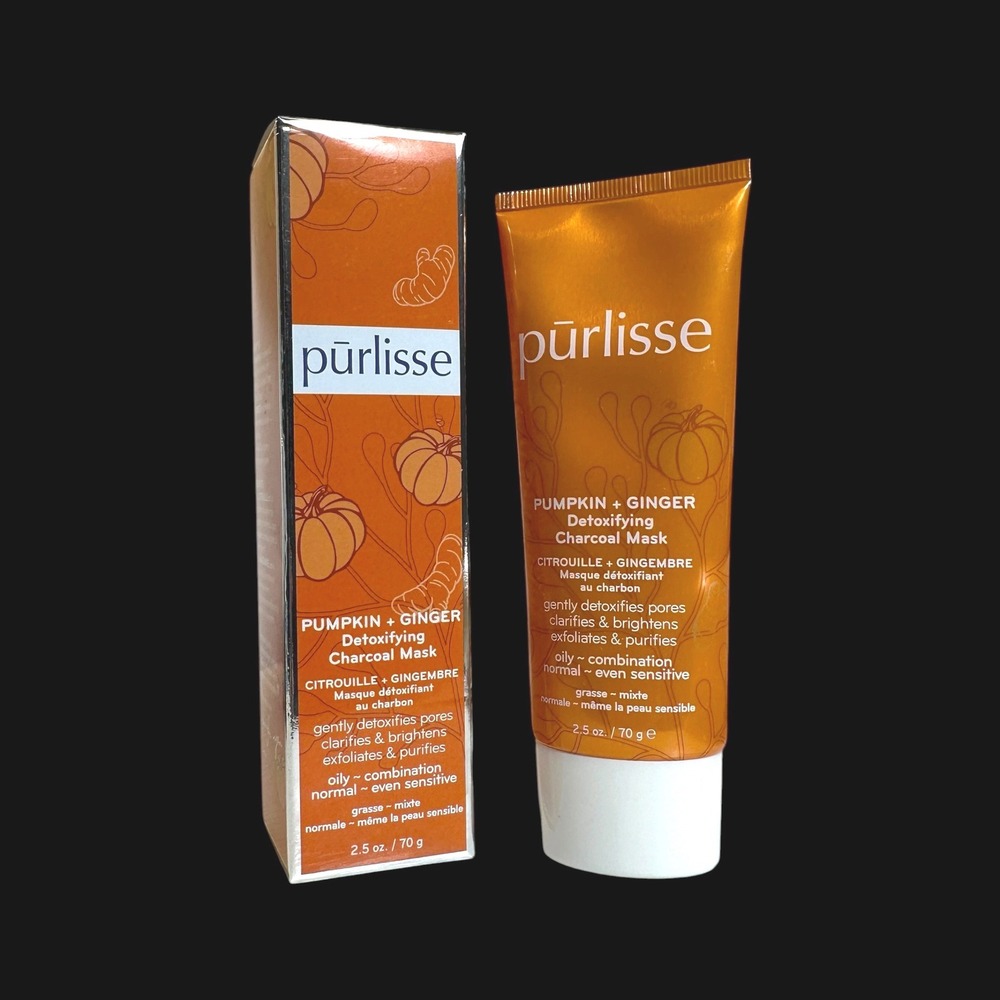 Purlisse Pumpkin + Ginger Detoxifying Charcoal Mask 2.5oz 70g New in Box